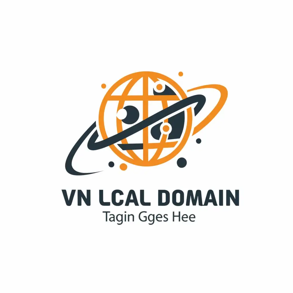 a logo design,with the text "VN Local Domain", main symbol:World Wide Web DNS,Moderate,be used in Internet industry,clear background