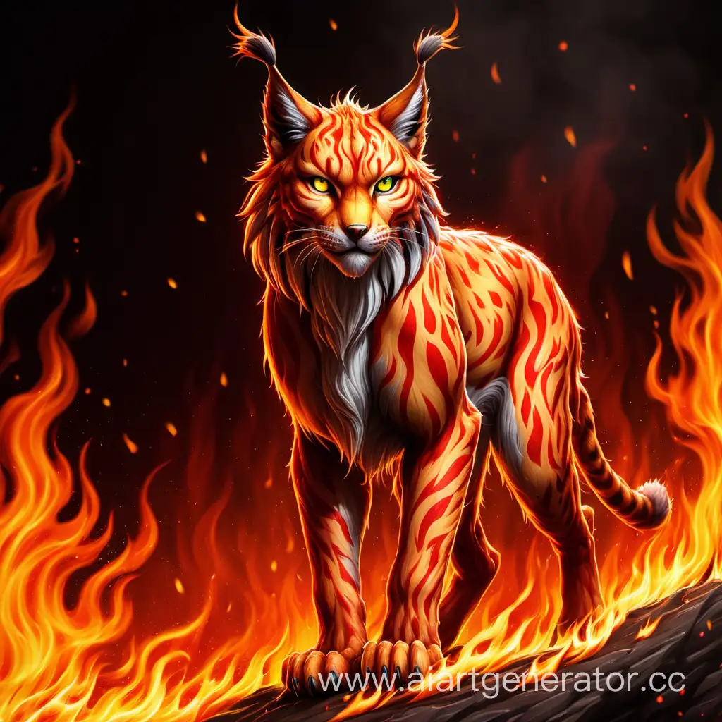 Majestic-Fire-Lynx-Roaming-Through-Enchanted-Forest