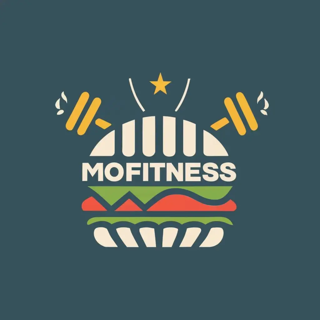 logo, Burger, with the text "MoFitness", typography, be used in Sports Fitness industry
