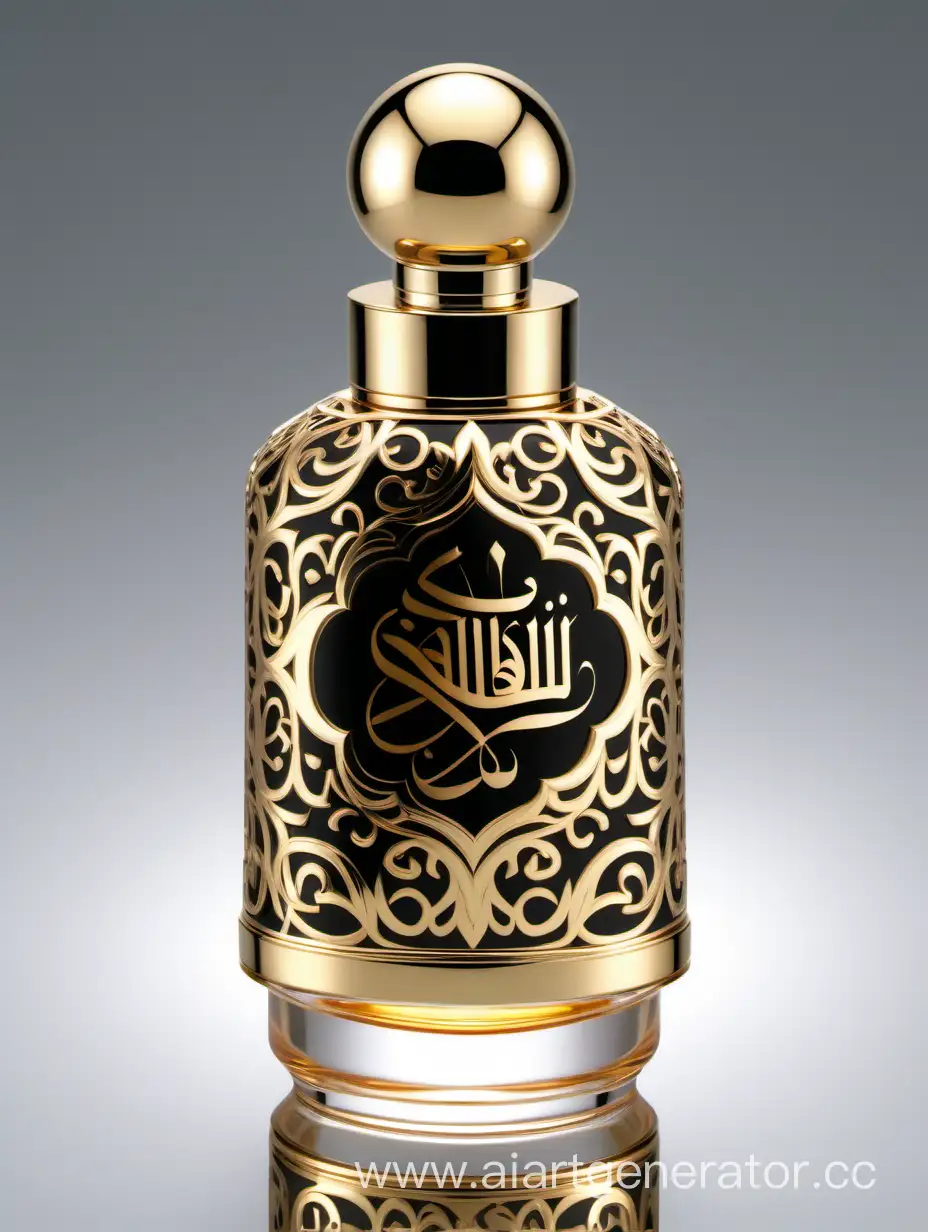 Luxury Perfume decorative with Arabic calligraphic ornamental long double height cap