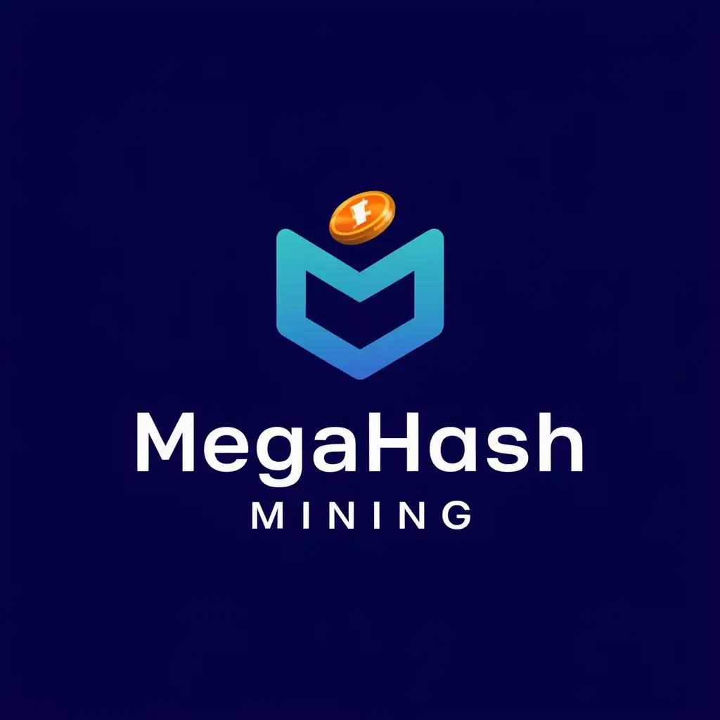 logo, crypto, with the text "MegaHash Mining", typography, be used in Finance industry