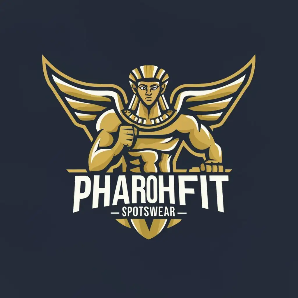 LOGO-Design-for-PharohFit-Ancient-Egyptian-Inspired-Typography-for-Sportswear-Brand