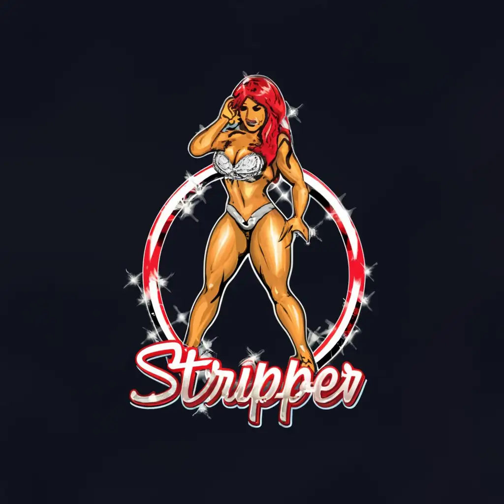 a logo design,with the text "stripper", main symbol:female stripper,complex,be used in Entertainment industry,clear background