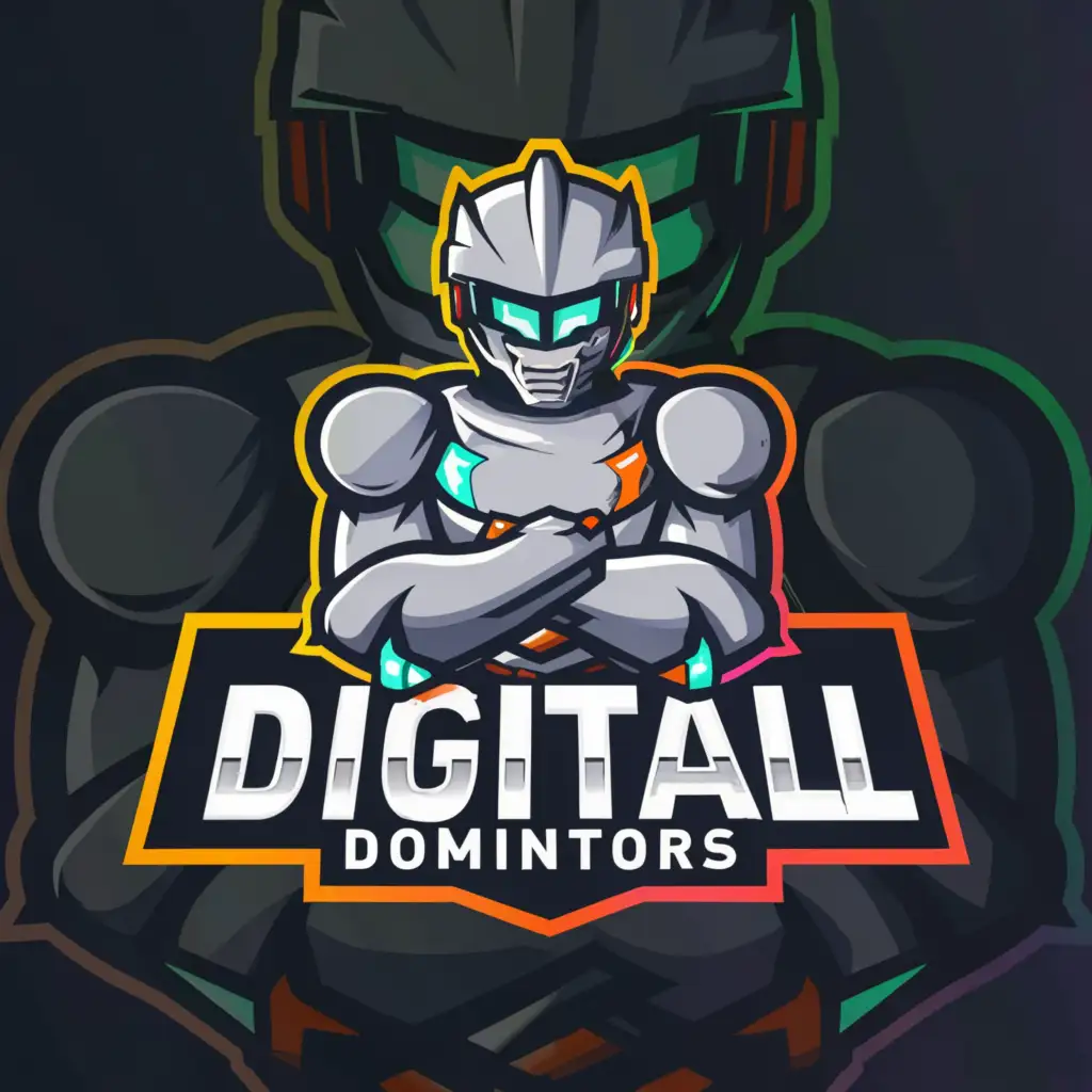 a logo design,with the text "Digital dominator", main symbol:In a game character,Moderate,clear background