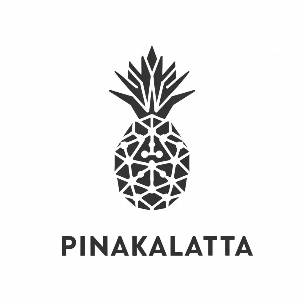 a logo design,with the text "PinaKalata", main symbol:digital and futuristic pineapple, 

,complex,be used in Automotive industry,clear background