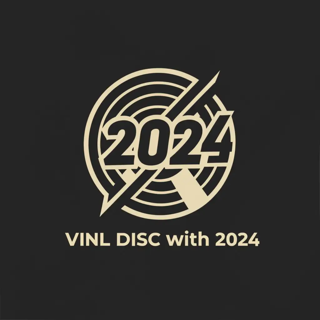 a logo design,with the text "Vinyl disc with 2024 on it", main symbol:2024,Moderate,be used in Events industry,clear background