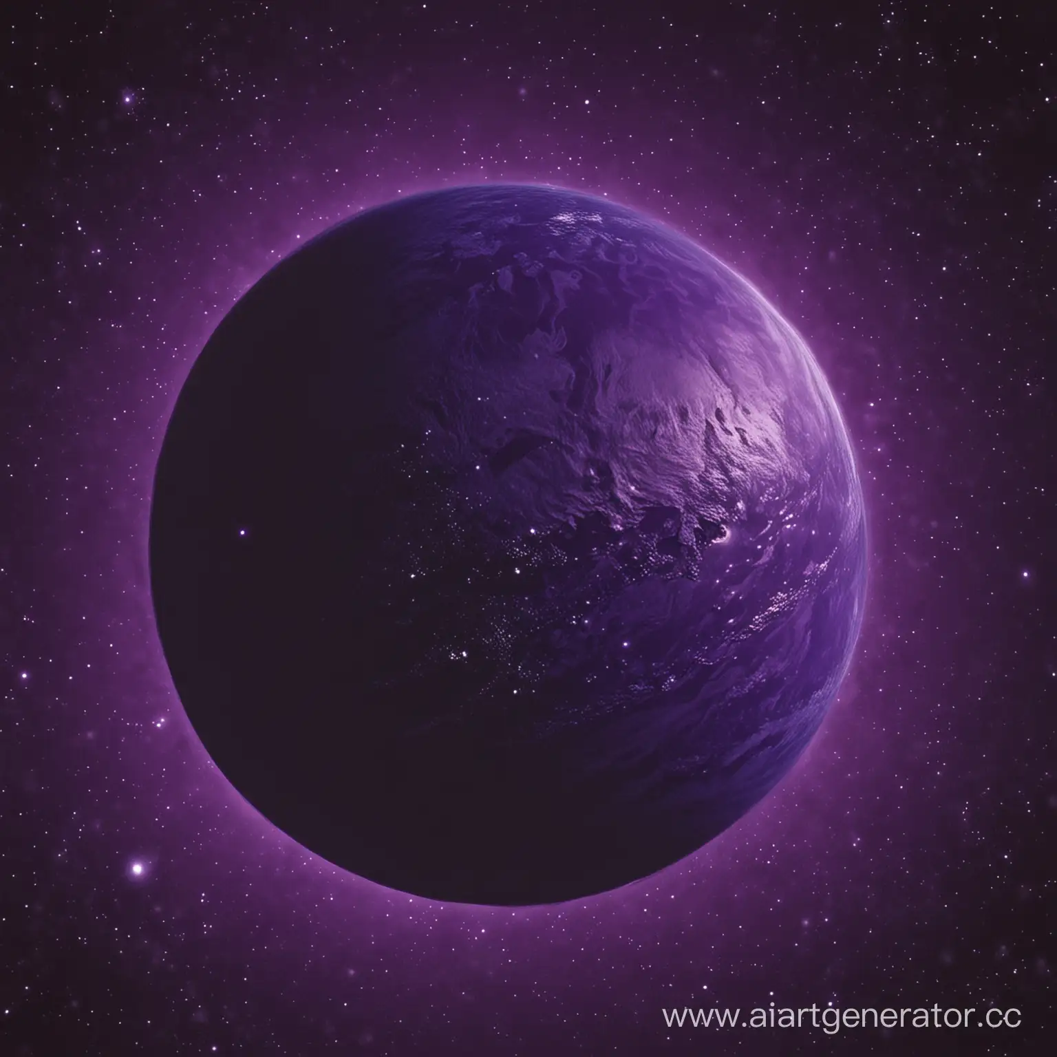 сделай мне аватарку где будет только какая нибудь темно фиолетовая планета на темно фиолетовом фоне,но планету сделай поменьше