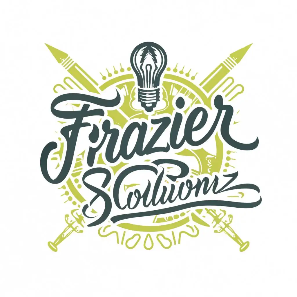 logo, freelance, with the text "Frazier Solutionz", typography