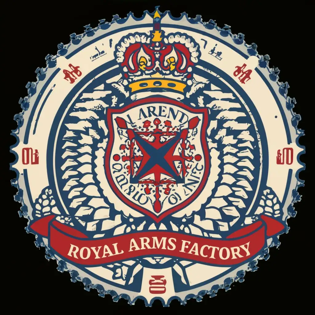 LOGO-Design-For-Royal-Arms-Factory-Majestic-Crown-Emblem-with-Timeless-Typography