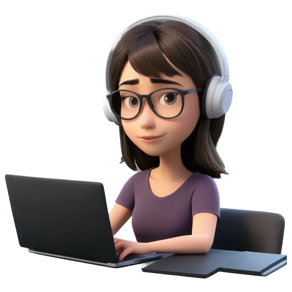 Animated-Emotioless-Hacker-Girl-with-Reading-Glasses-in-Dim-Light-HighQuality-PNG-Image