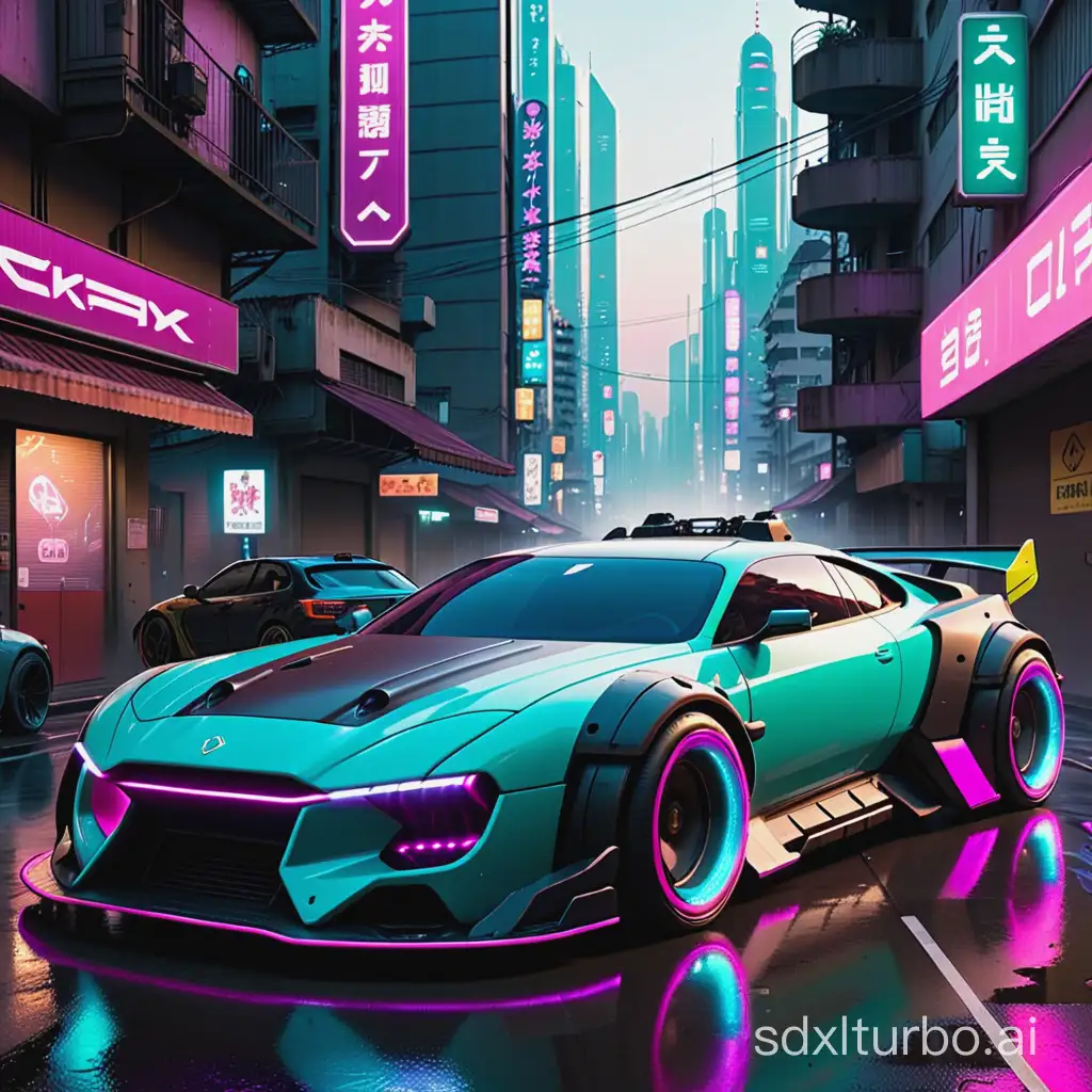 Futuristic-Cyberpunk-Cars-Racing-Through-Neon-City-Streets