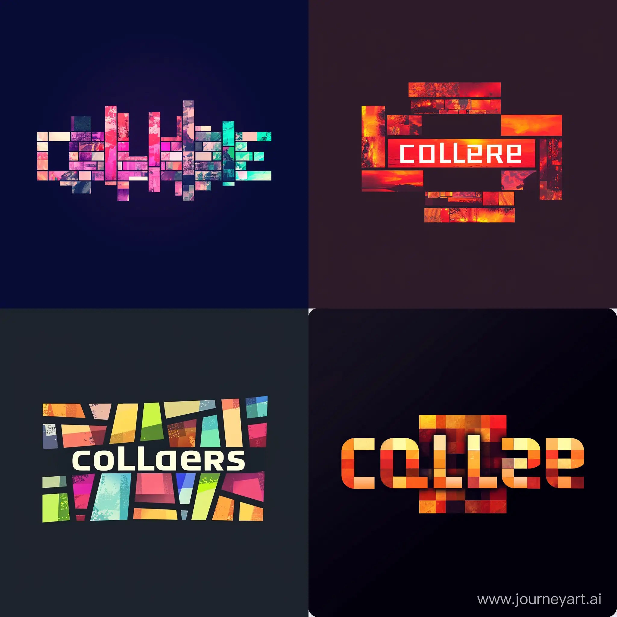Logo for app, which creates collages of images. It should be simple and contain the word "collager" capitalized. It should be composed from rectangles, which would look like mosaic
