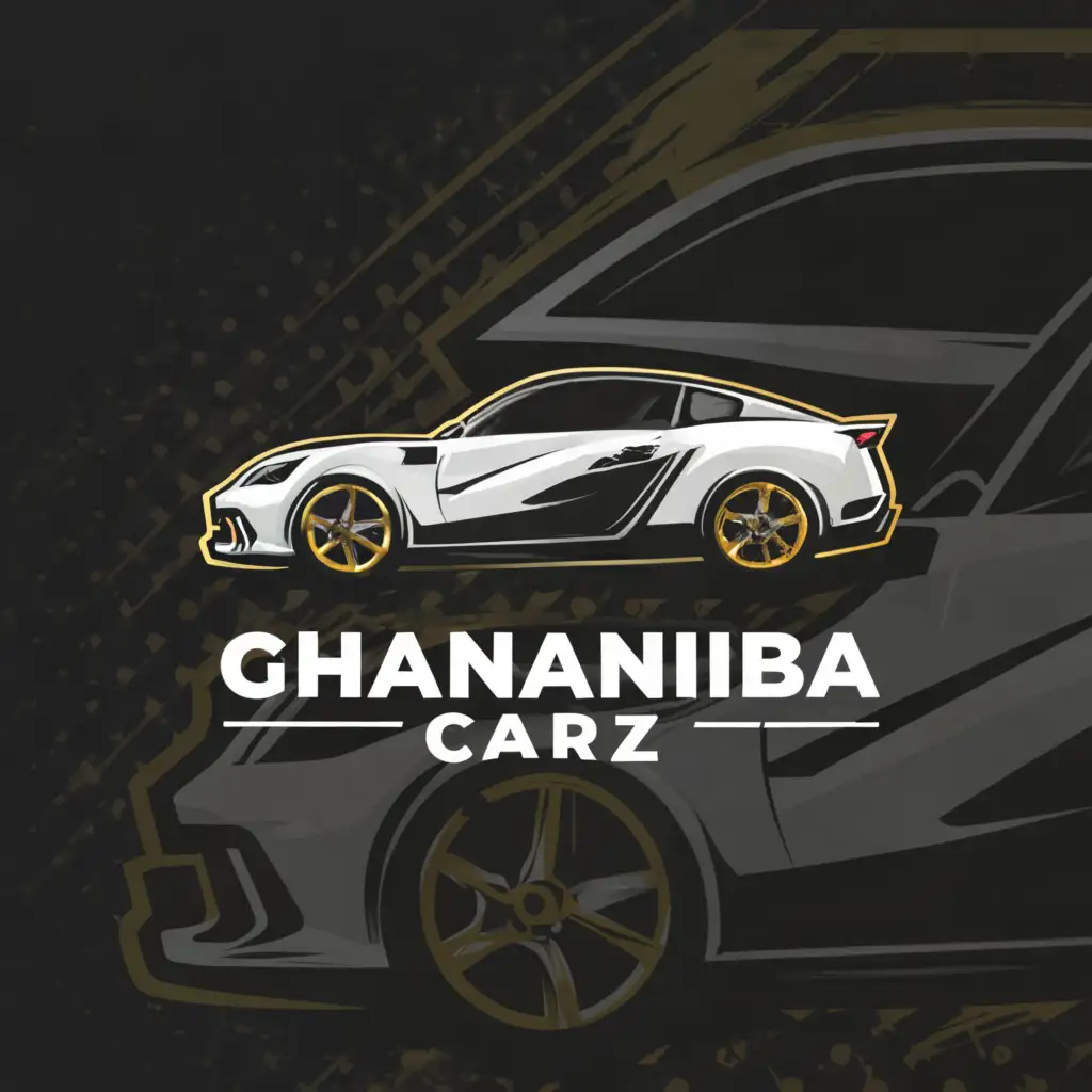 a logo design,with the text "GhanaNIBa CarZ", main symbol:A Car,complex,be used in Automotive industry,clear background