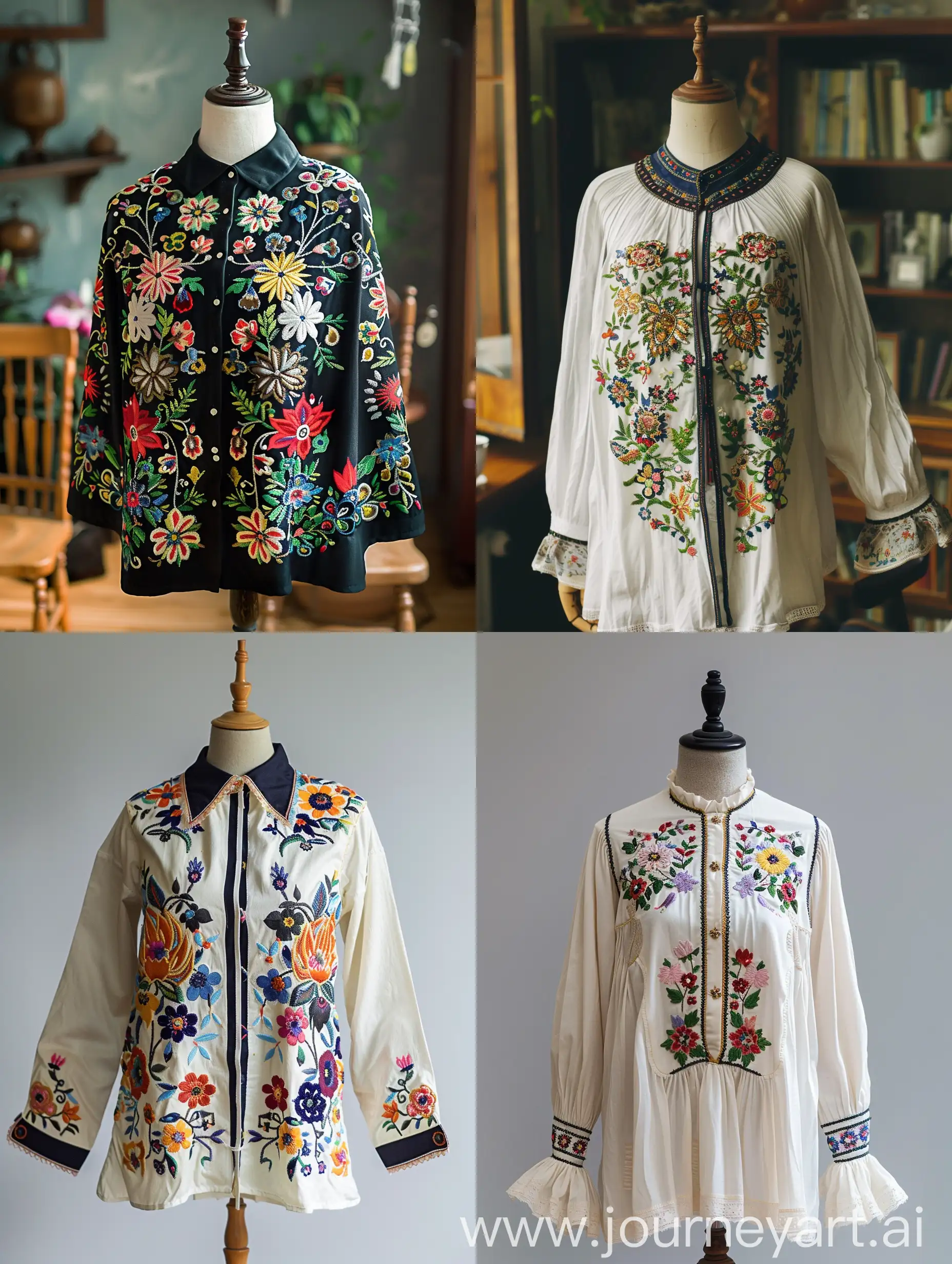 Traditional-Ukrainian-Embroidered-Shirt-Displayed-on-Mannequin
