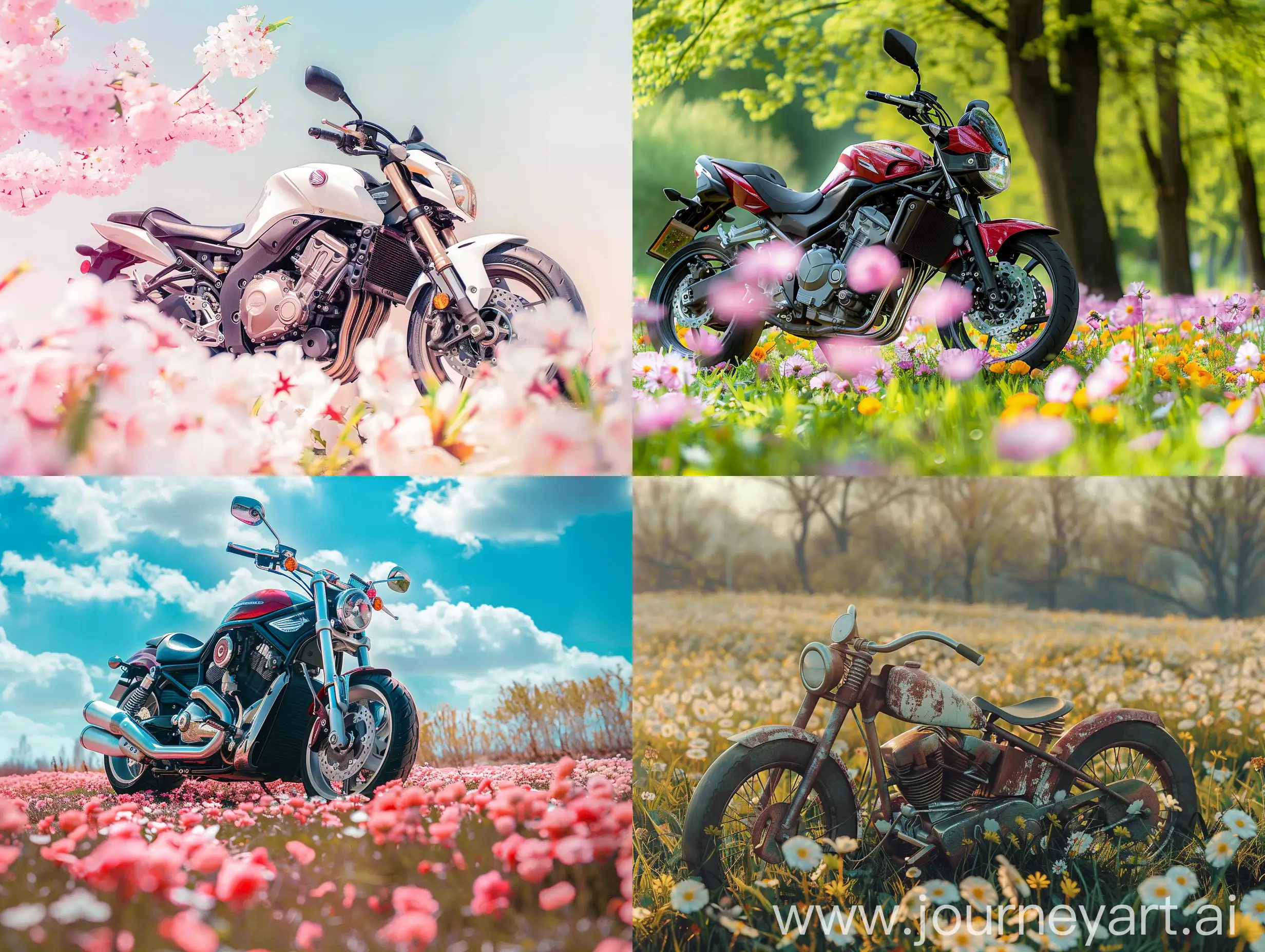 Motorcycle-Riding-Through-Spring-Flowers