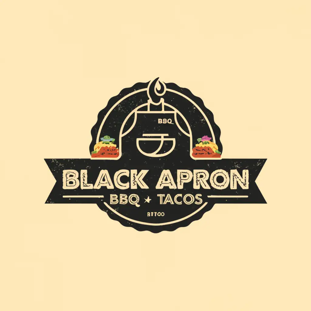 a logo design,with the text 'Black Apron BBQ Tacos', main symbol:black apron,Minimalistic,be used in Restaurant industry,clear background