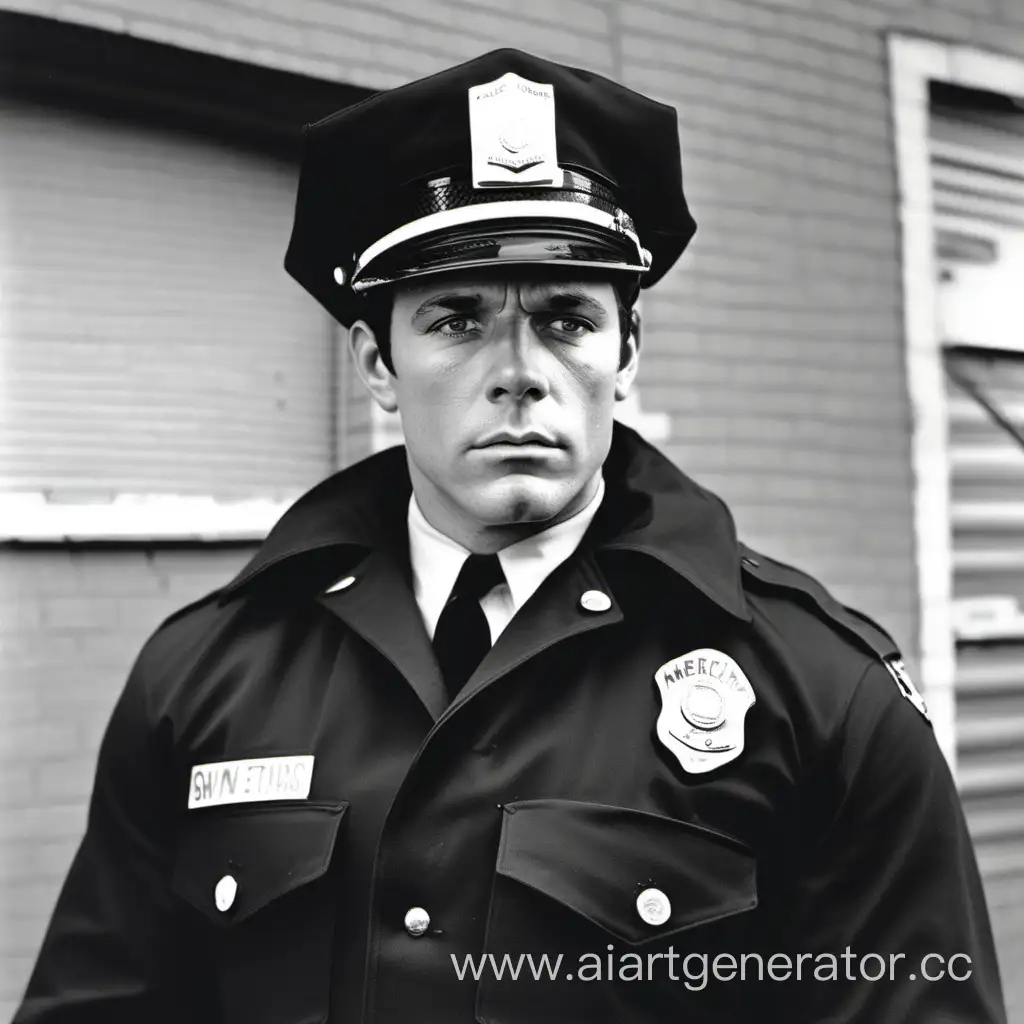 Vintage-American-Policeman-in-White-Uniform-and-Hat