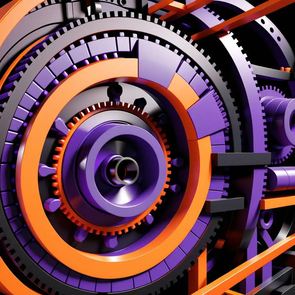 Abstract Engineering Graphics in Black Orange and Purple