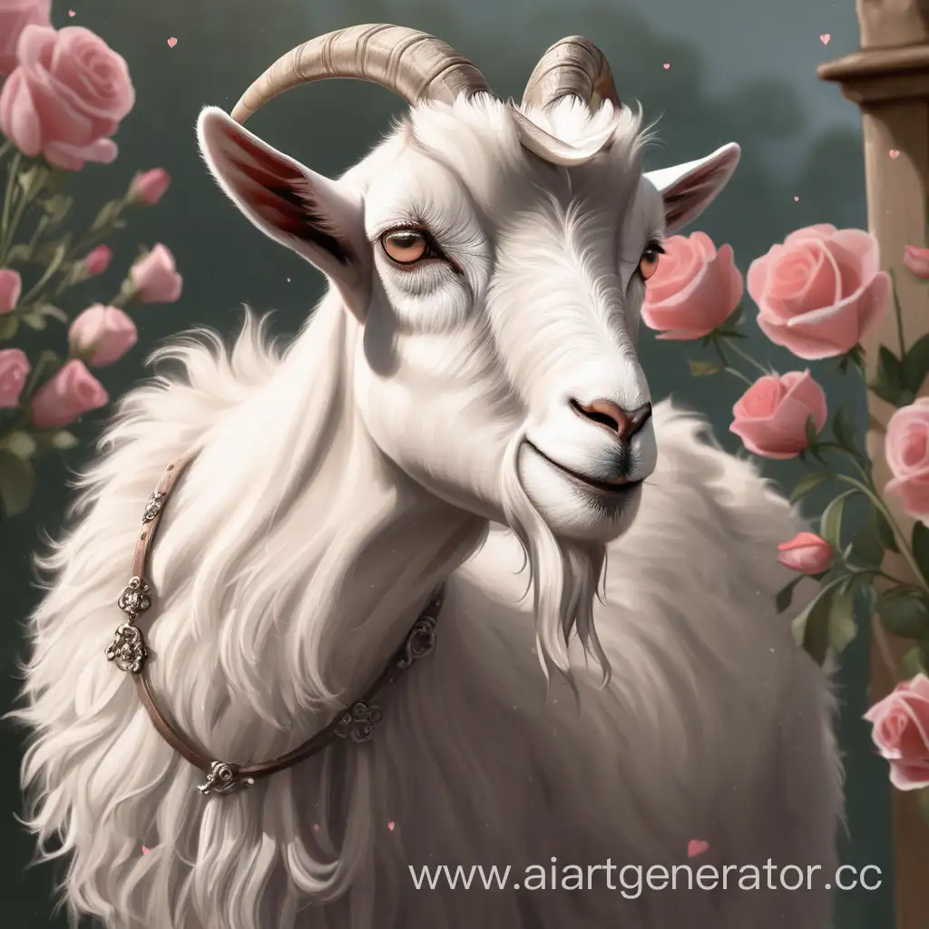 Enchanting-Love-Romantic-Goat-Gazing-at-the-Moonlit-Meadow