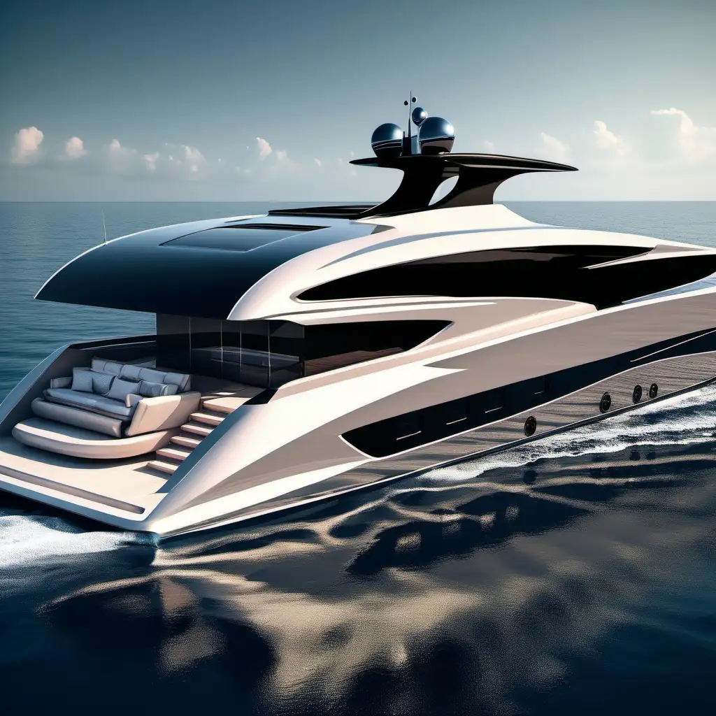 Futuristic Luxury Yacht Elegant Vessel for Unmatched Seafaring Pleasure