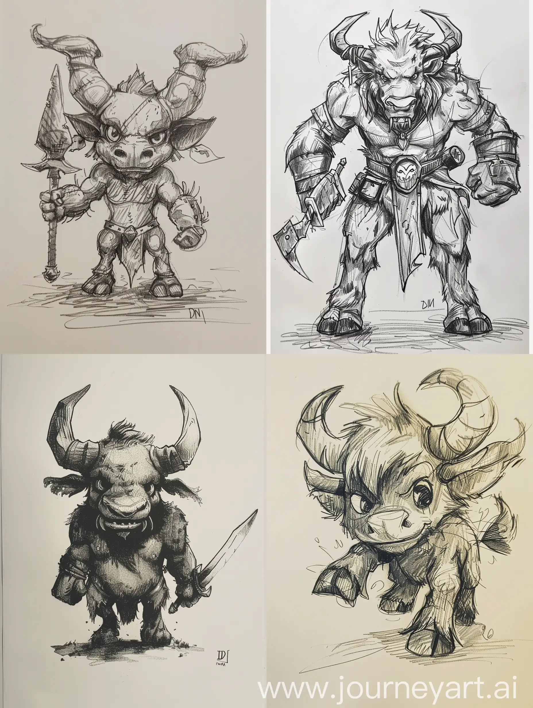 Cute-and-Evil-HandDrawn-DND-Minotaur-Art