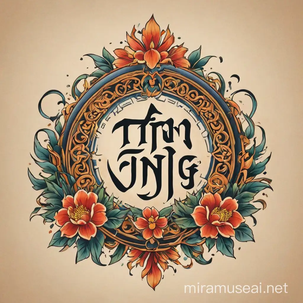 Stylish Tn Vng Tattoo Logo Design