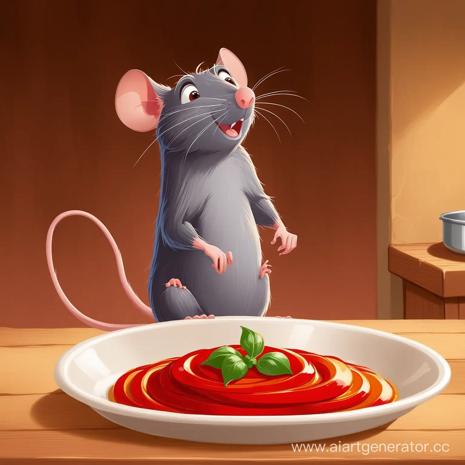 Charming-Cartoon-Rat-in-Kitchen-Adventure