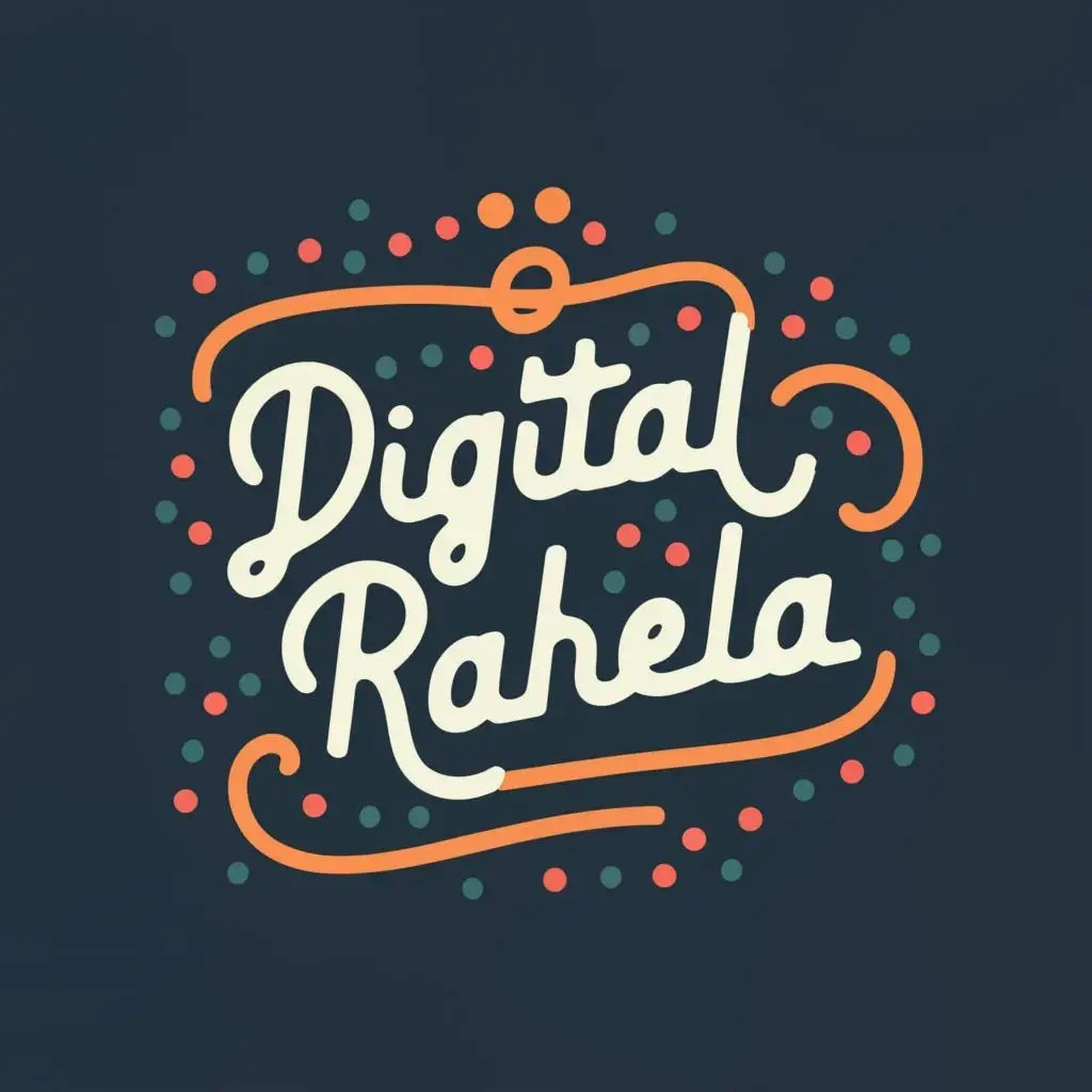 logo, writing, with the text "Digital Rahela", typography, be used in Internet industry