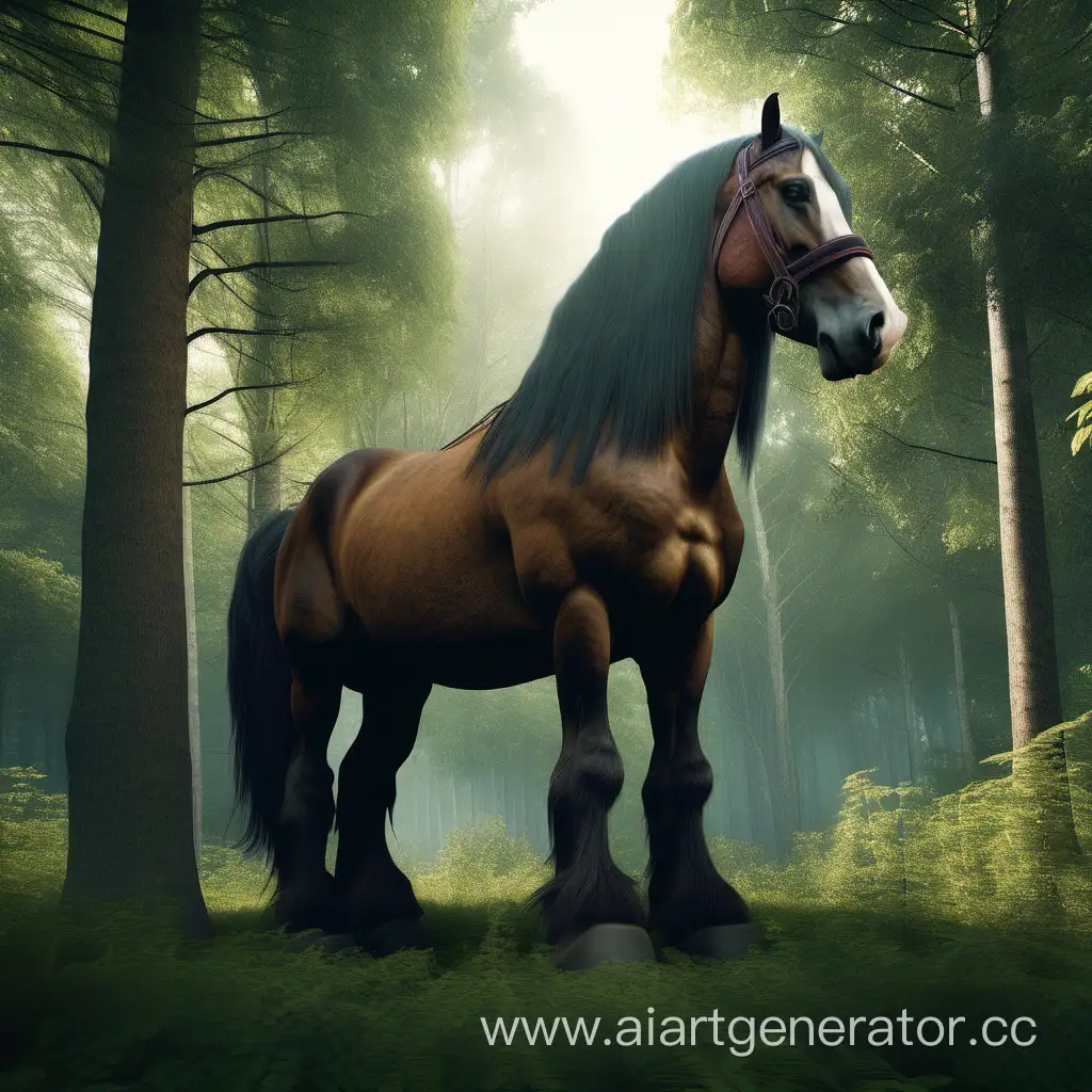 Majestic-Vladimir-Heavy-Draft-Horse-in-Enchanted-Forest