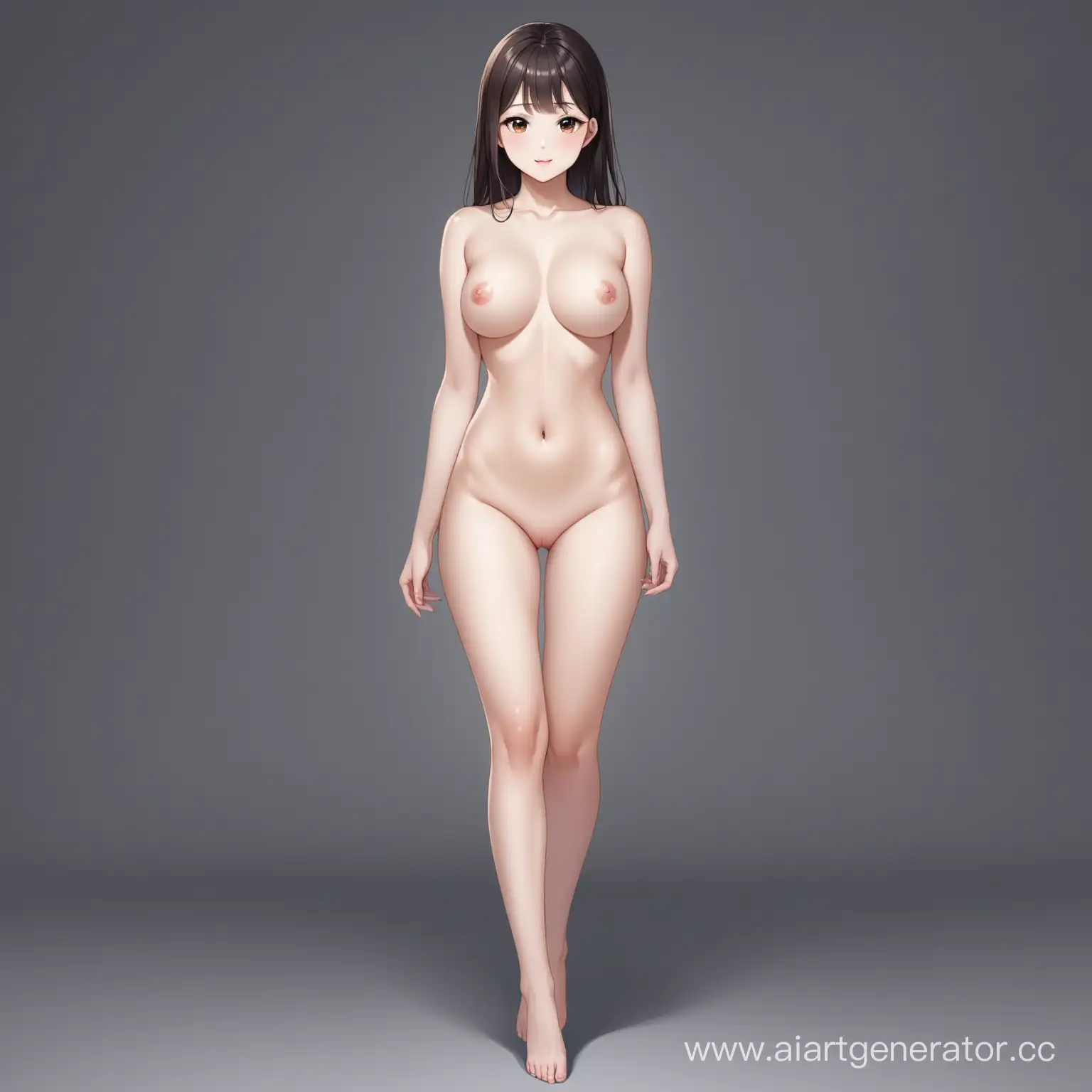 Nude-Portrait-of-Yan-Lingji-Elegance-and-Vulnerability-Captured-in-FullLength-Exposure
