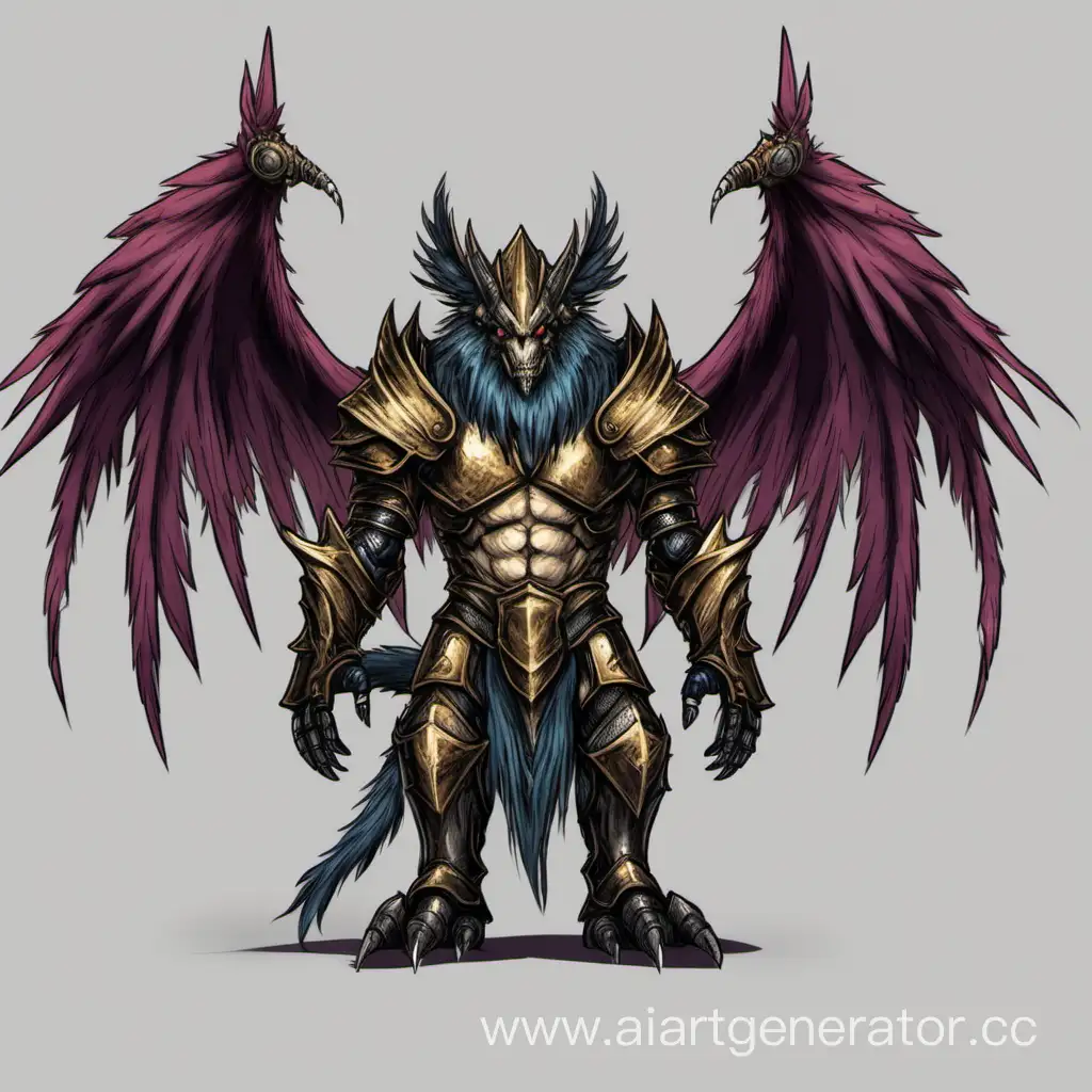 Mystical-Winged-Monster-in-Enchanting-Armor-and-Tattered-Robes