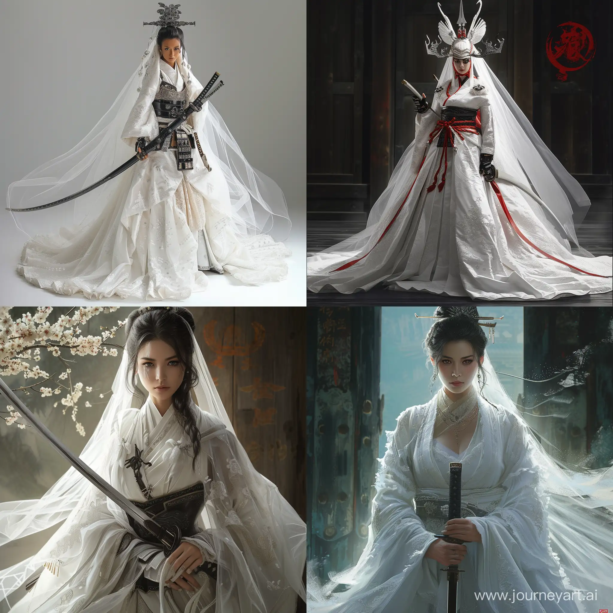 raiden shogun with a pure white wedding dress