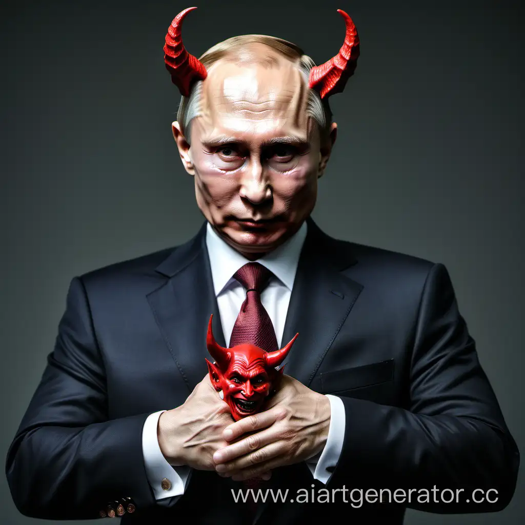 Vova-Putin-Dressed-as-a-Devil-for-Costume-Party
