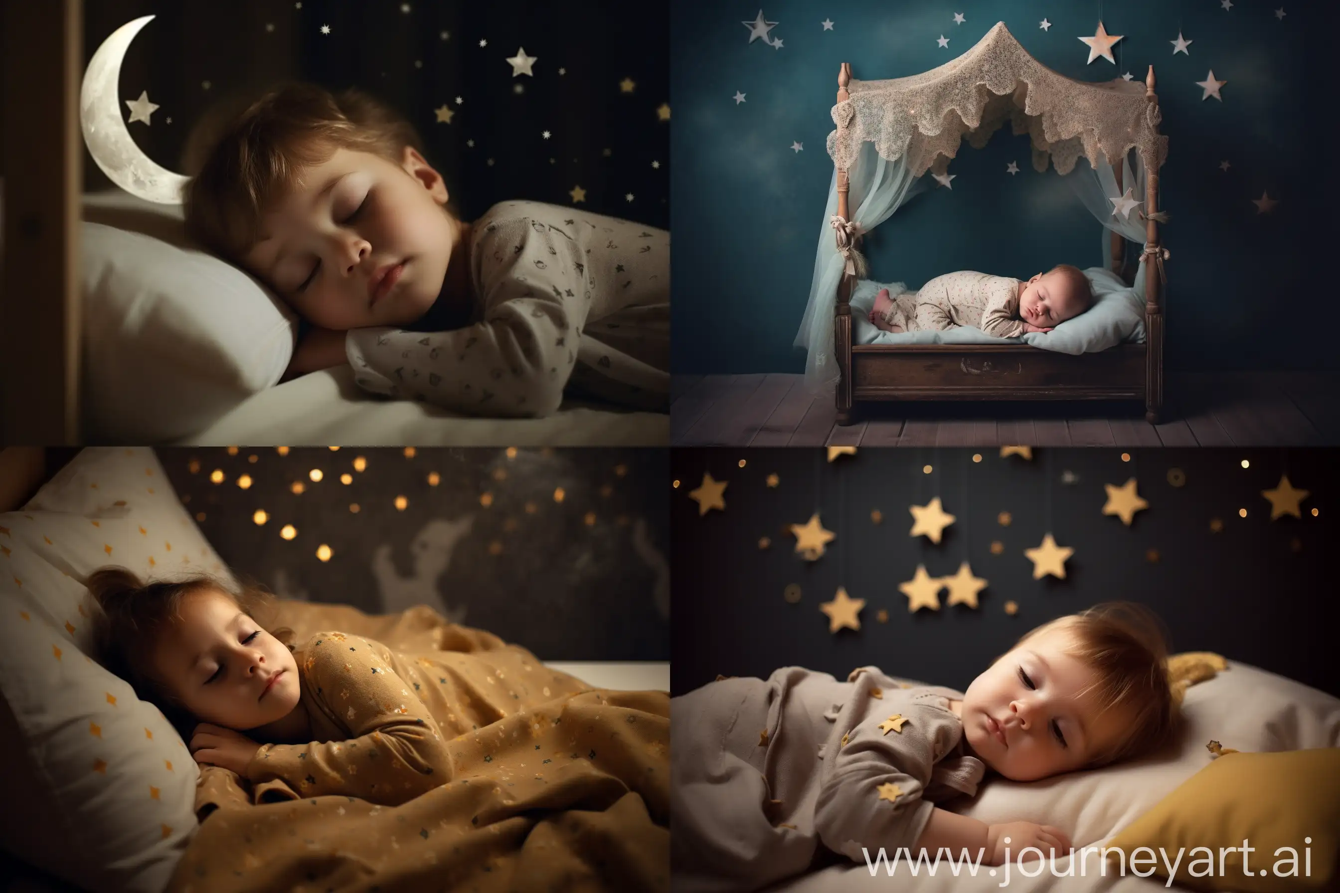Sleeping-Child-Dreaming-of-Worries-and-Joys-Illustration-in-Surreal-Scandinavian-Folk-Art-Style