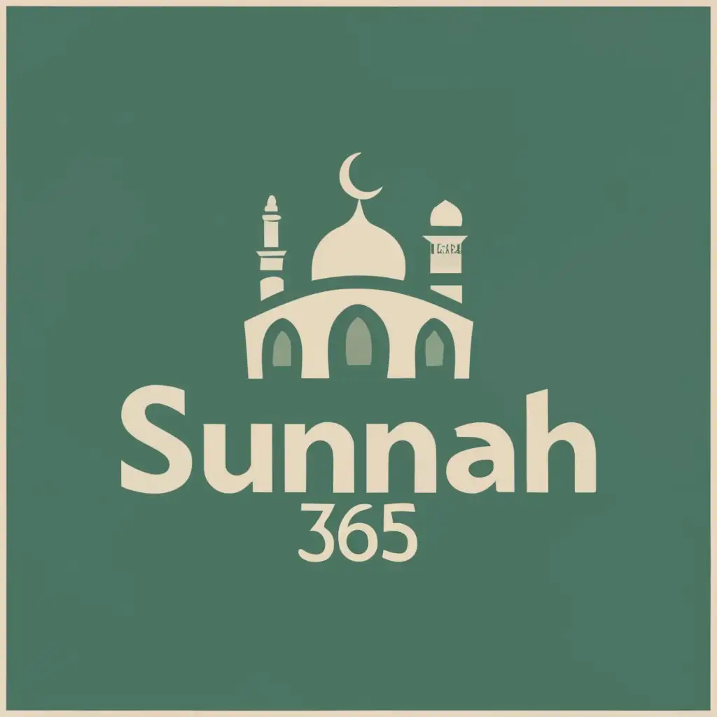 logo, Mosque, islam , quran, icon, with the text "SUNNAH 365", typography, be used in Religious industry dark green background