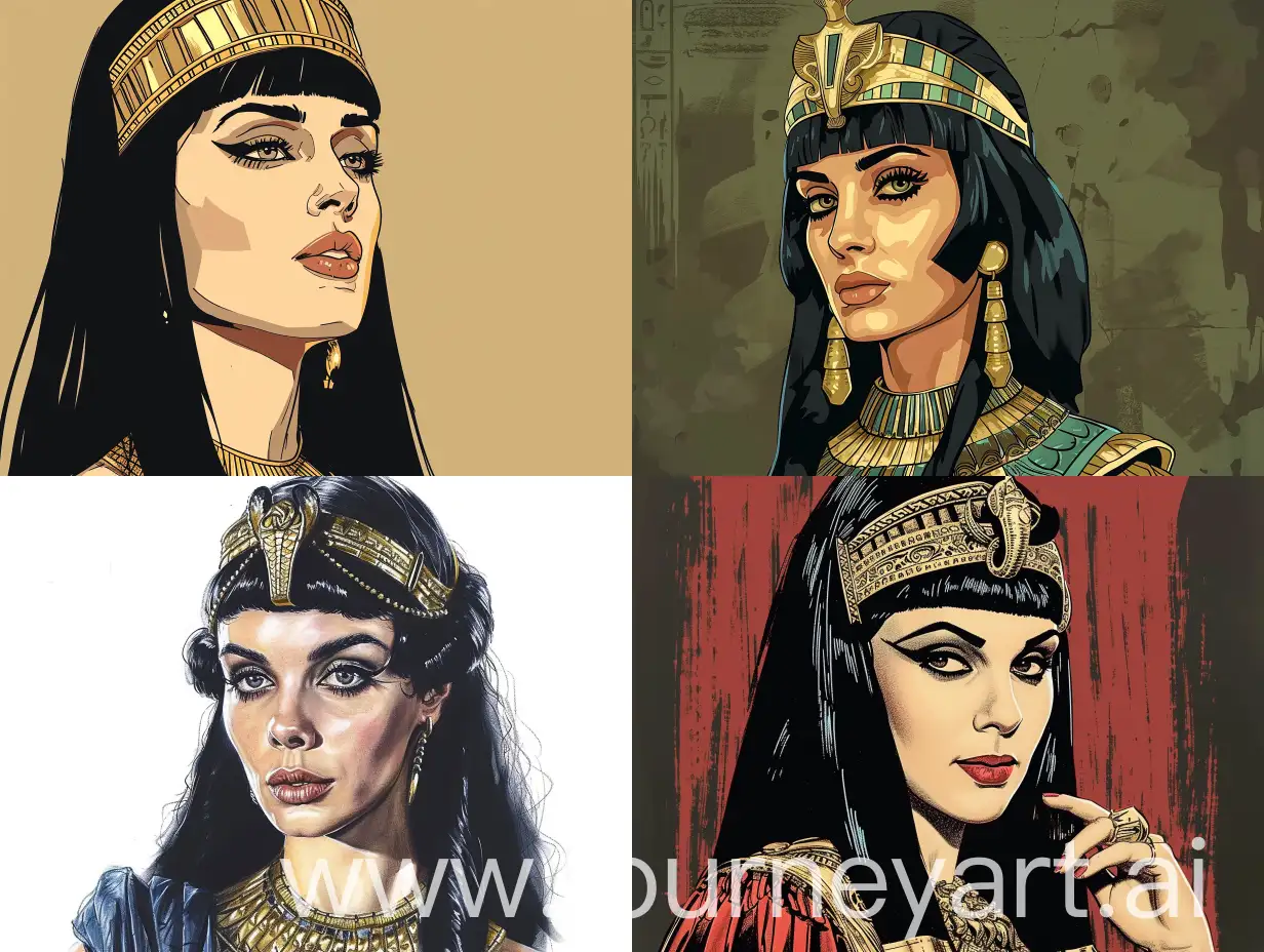 Draw Cleopatra, in style of Stanley Kubrick
