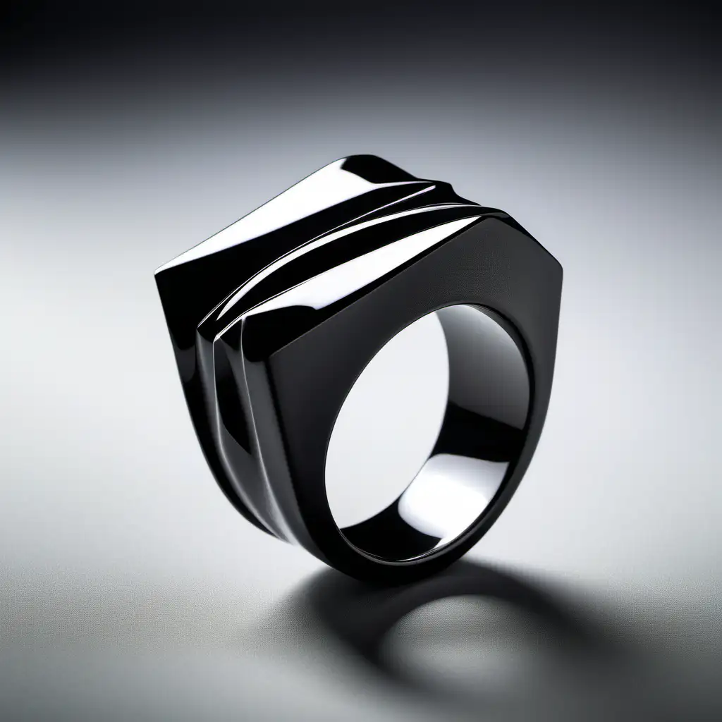 Elegant Art Deco Ring Inspired by Zaha Hadids Style