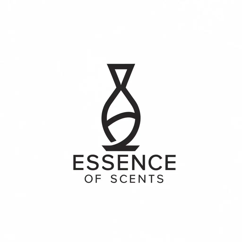 a logo design,with the text "Essence of Scents", main symbol:Perfume,Minimalistic,clear background