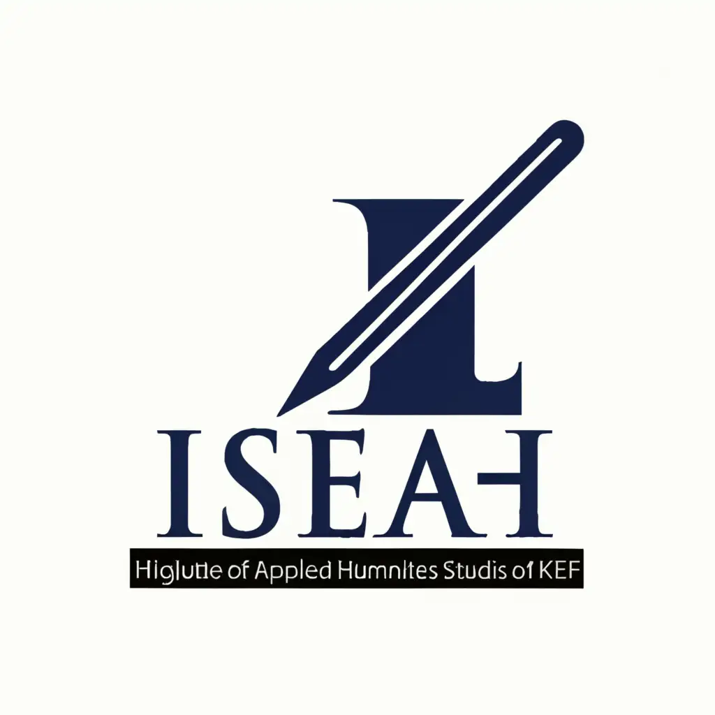 a logo design,with the text "ISEAH KEF ", main symbol:Higher Institute of Applied Humanities Studies of Kef,Moderate,be used in Education industry,clear background