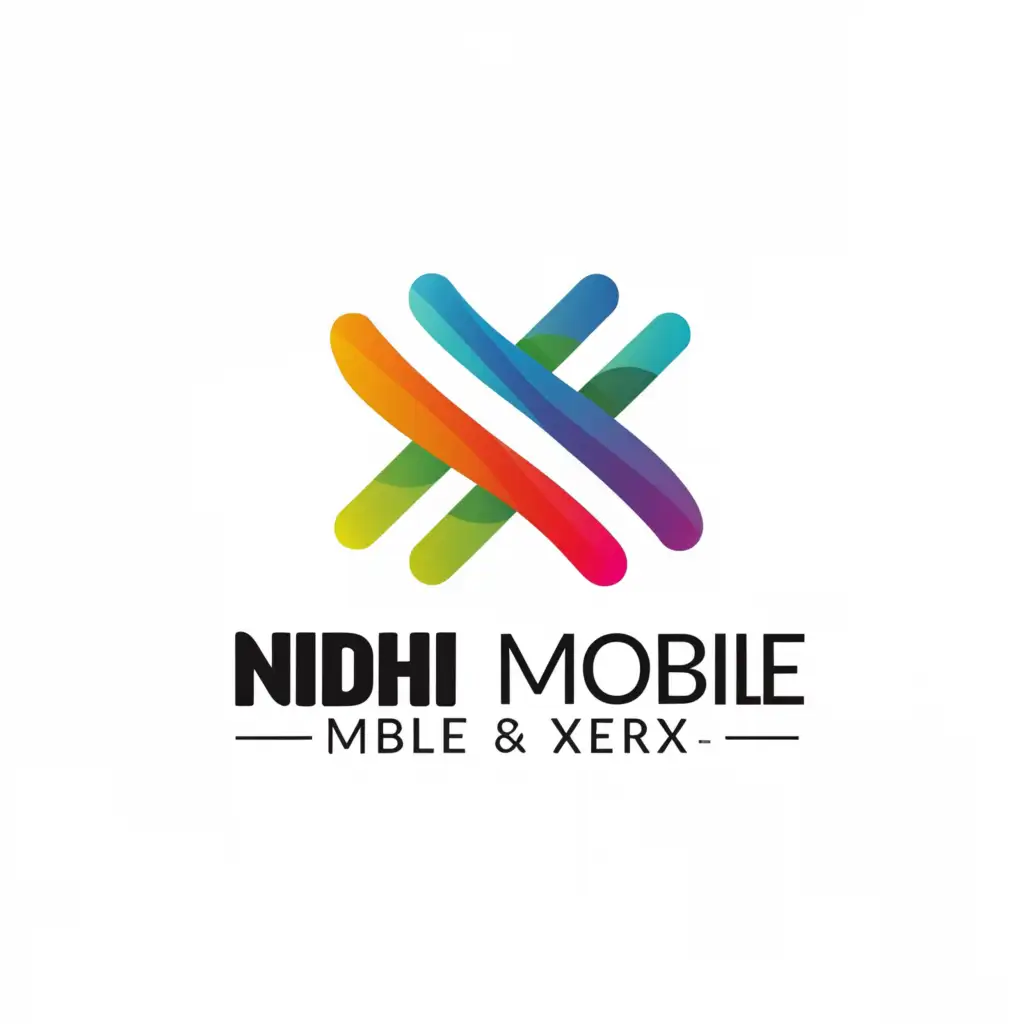 a logo design,with the text "Nidhi Mobile & Xerox", main symbol:printing,Moderate,clear background