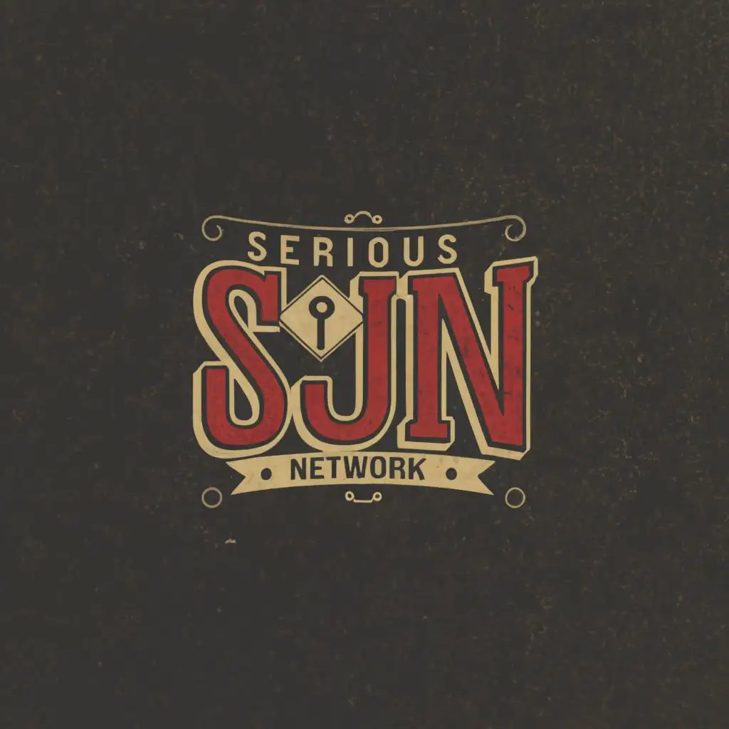 logo, SJN, with the text "serious jokes network", typography, with multiple text lines, be used in Entertainment industry