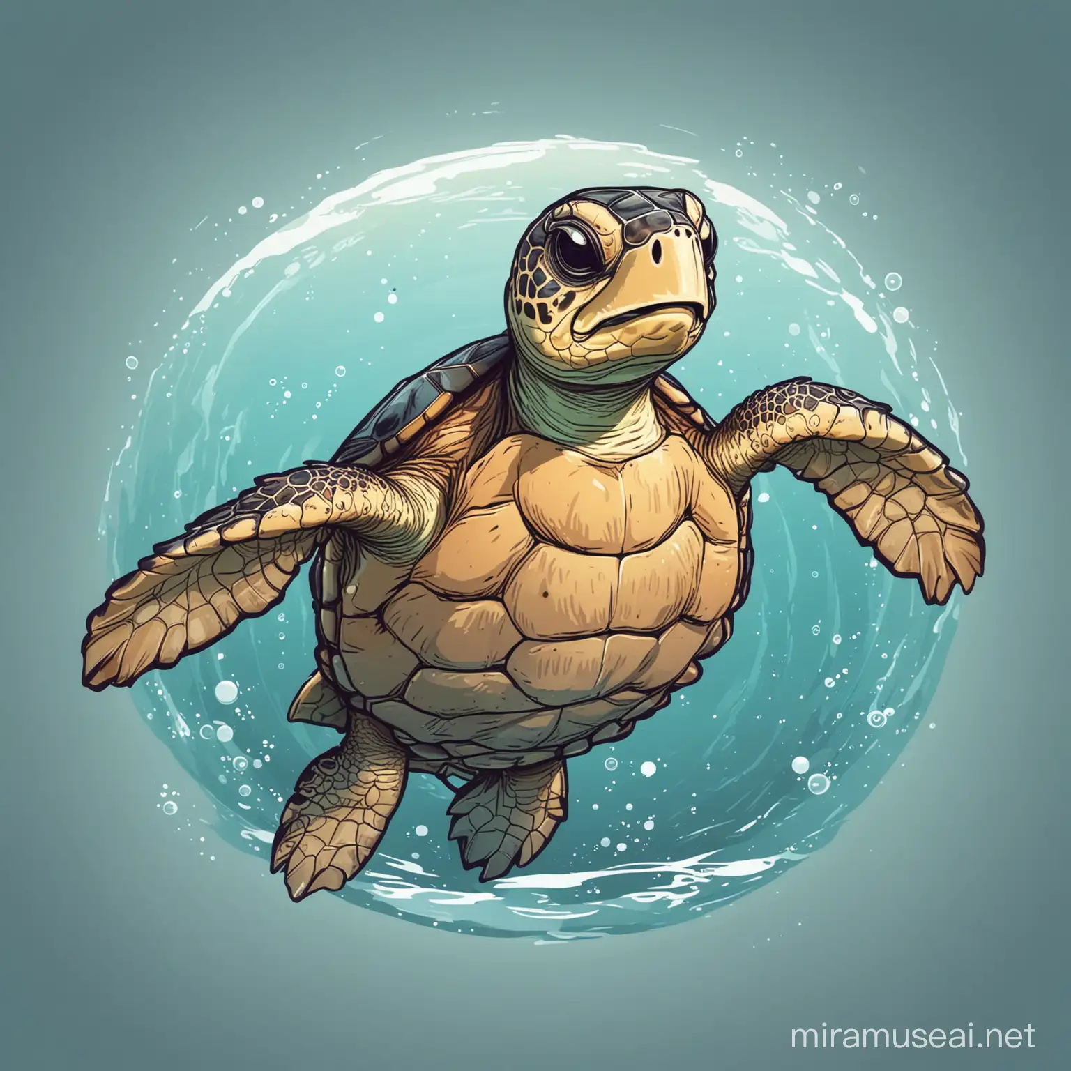 Charming Underwater Sea Turtle Family | MUSE AI