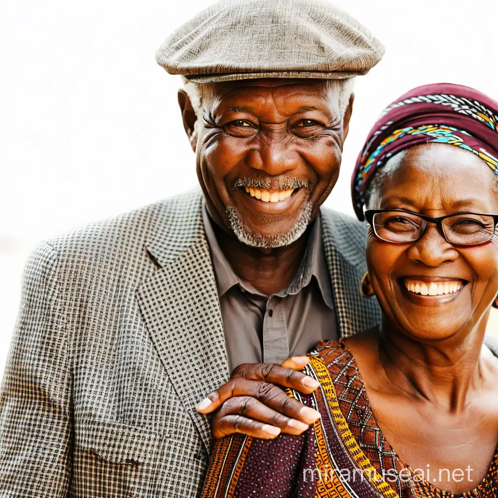 Smiling older African couple 