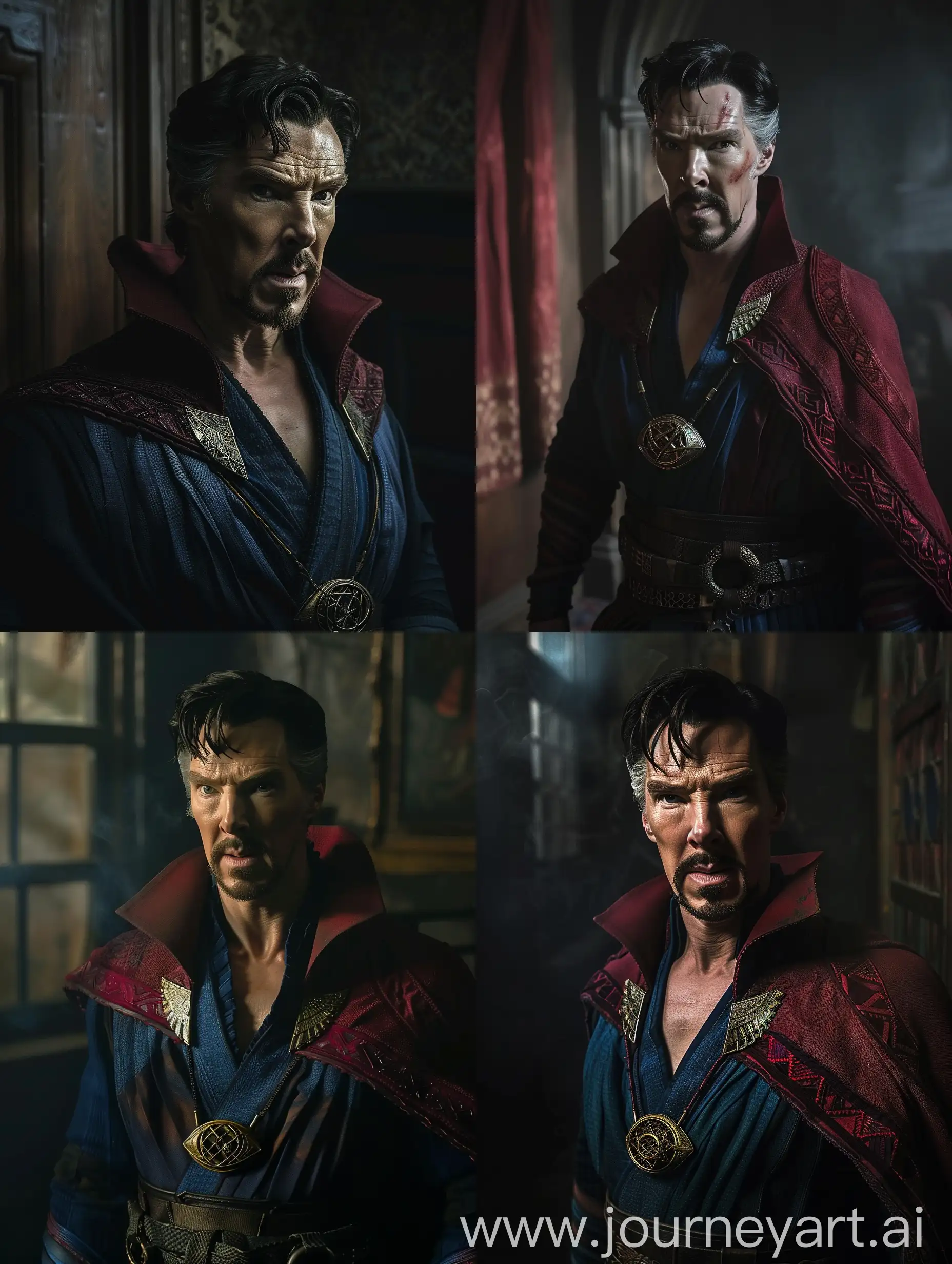 Doctor-Strange-with-Open-Shirt-in-Dark-Room