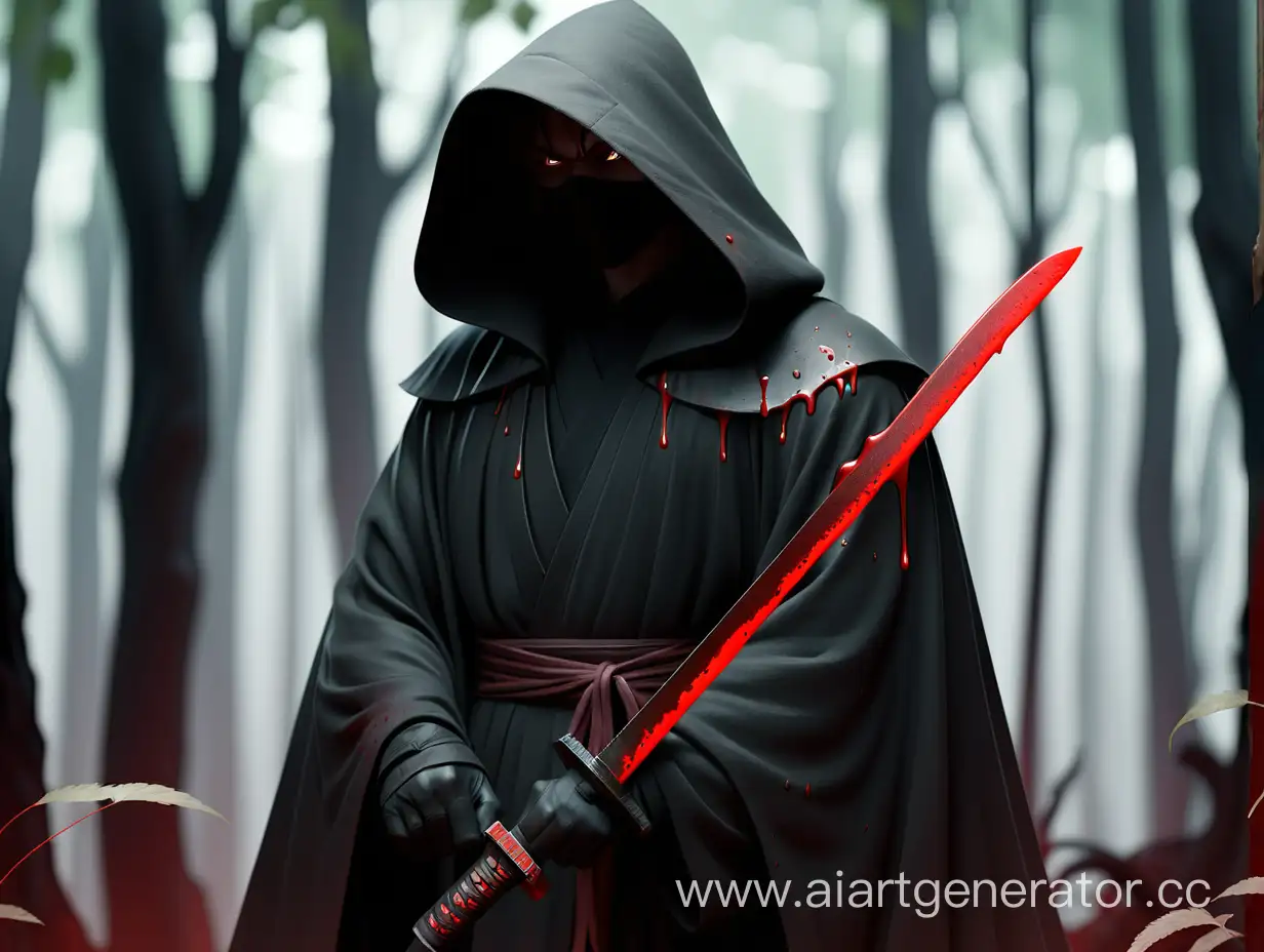 Mysterious-Figure-with-Bloody-Katana-in-Enchanted-Forest