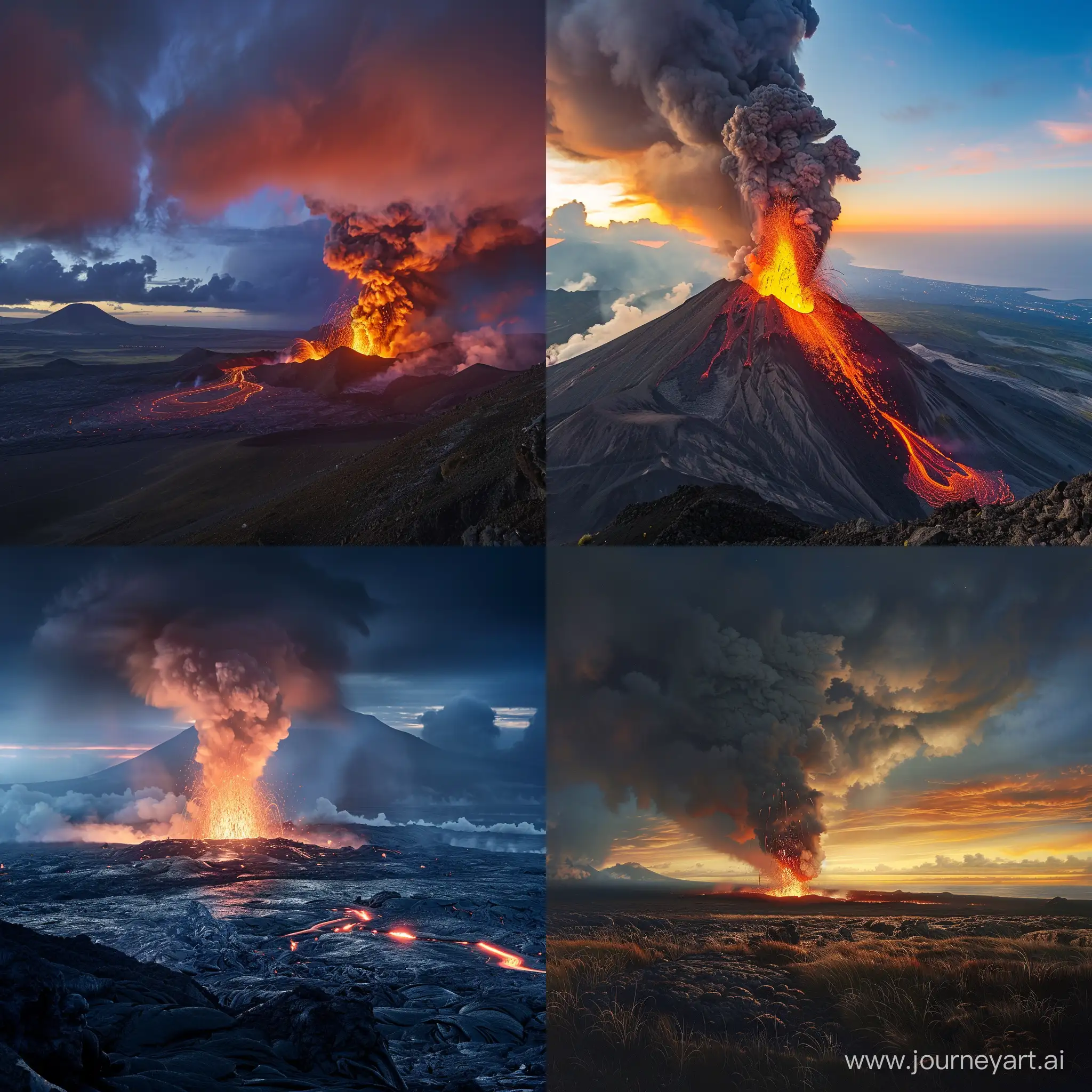 Majestic-Eruption-Stunning-Aerial-View-of-a-Volcano