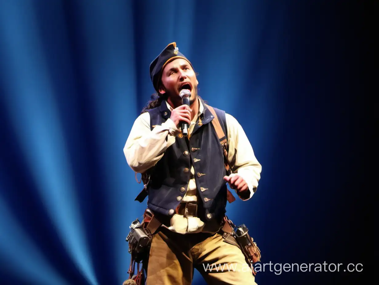Lyrical-Mountaineer-in-Full-Gear-Performing-On-Stage