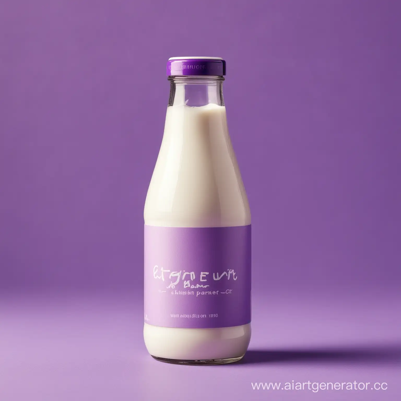 бутылка йогурта без надписи на фиолетовом фоне