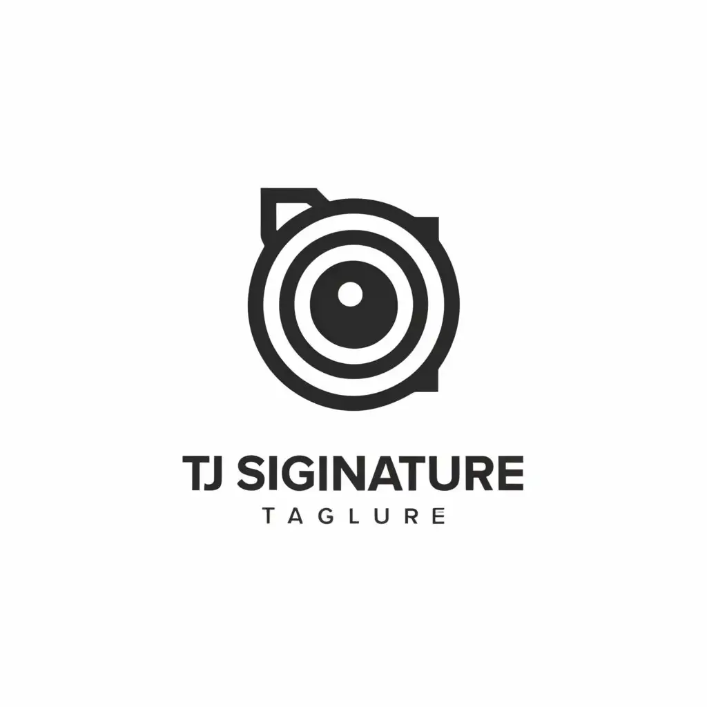 a logo design,with the text "Tj signature ", main symbol:Camera,Moderate,clear background