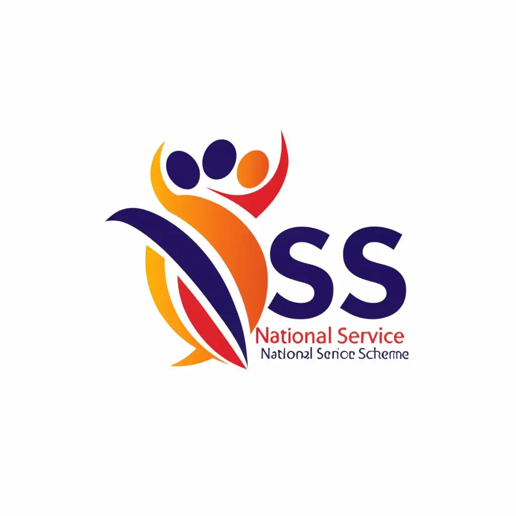 a logo design,with the text "NSS(national service scheme)", main symbol:Human, people, community, helping others , social services,Moderate,clear background